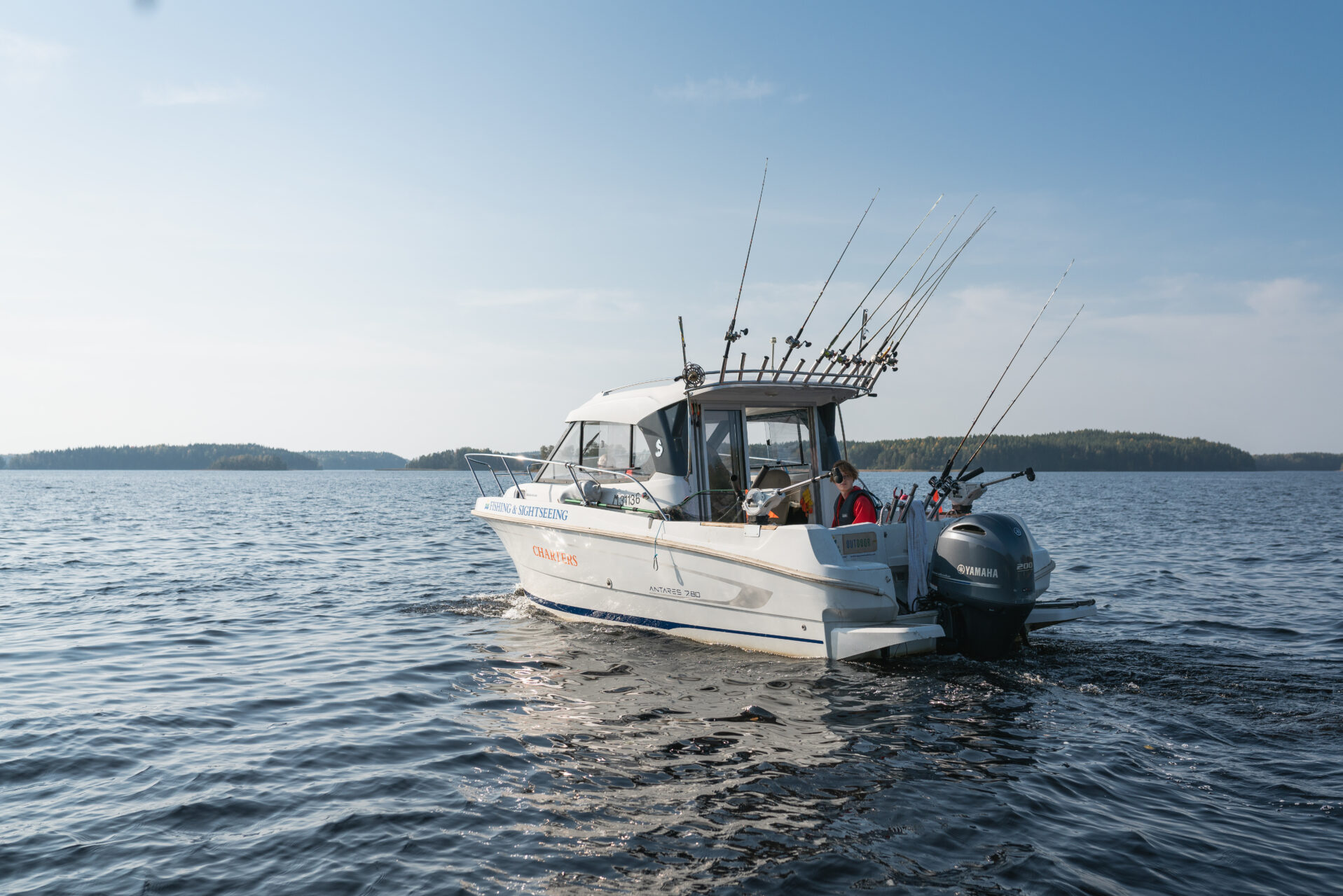 Trolling boat on Haukivesi Lake